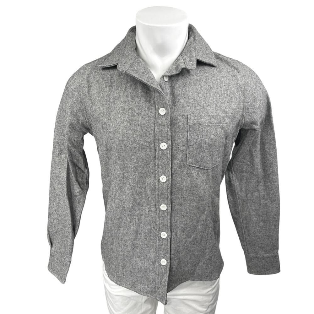 NEW Tradlands Men's Gray Long Sleeve Collar Pocket Button Down Shirt Top Size XS